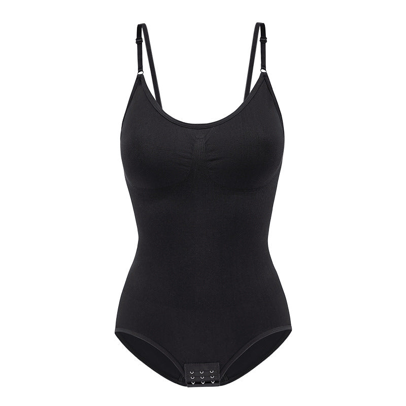 Body shaping bodysuit for women with abdominal compression buttons open cut underwear waist cinching and body shaping bodysuit