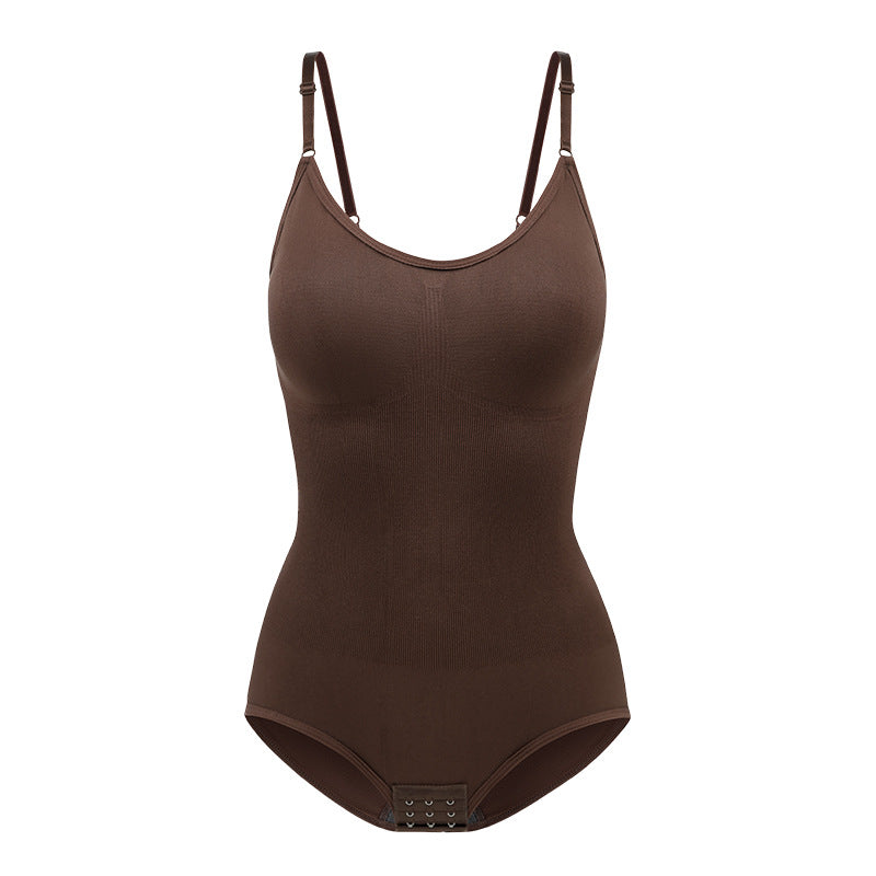 Body shaping bodysuit for women with abdominal compression buttons open cut underwear waist cinching and body shaping bodysuit